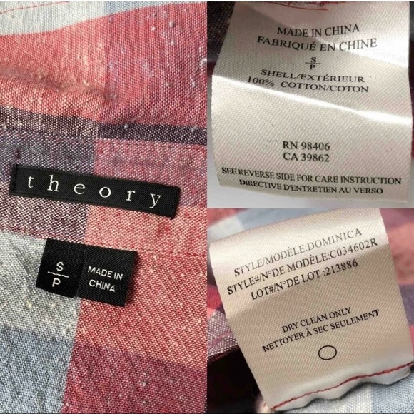 Theory Dominica Plaid Shirt Dress Red White Gray - Picture 7 of 8